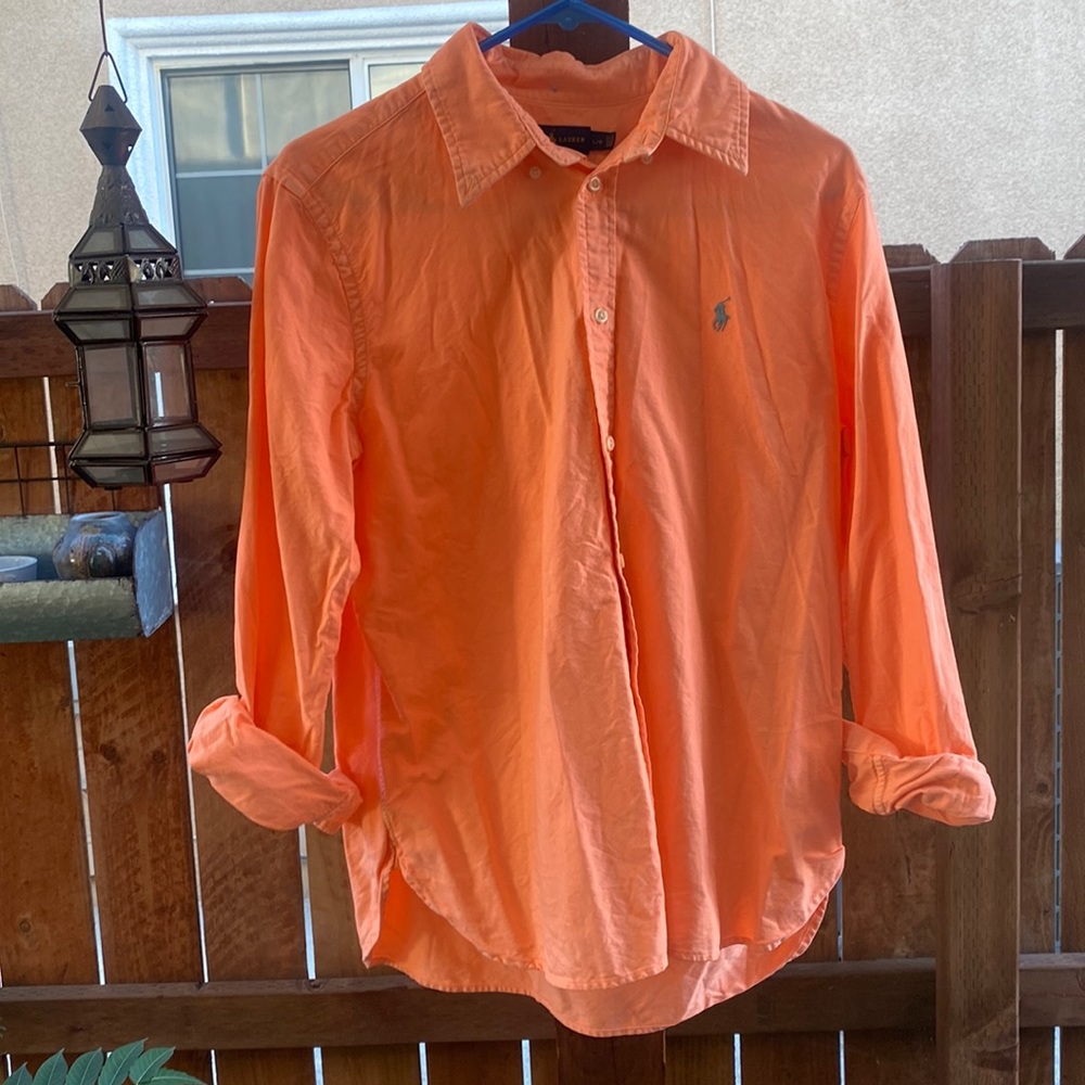 Neon Orange Ralph Lauren button down Oxford large